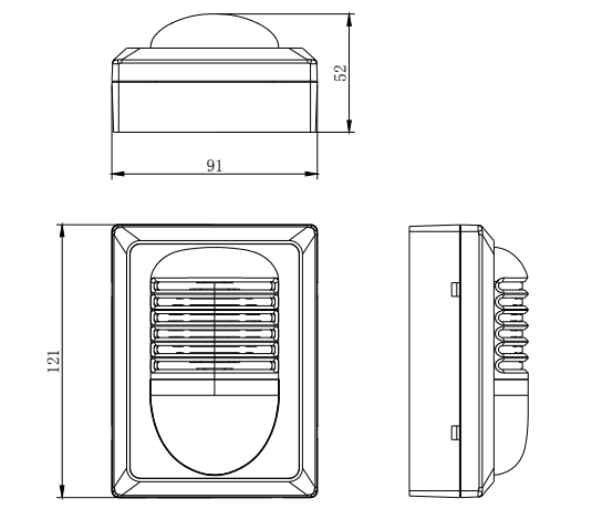 海灣GST-HX-320B火災(zāi)聲光警報(bào)器外形示意圖